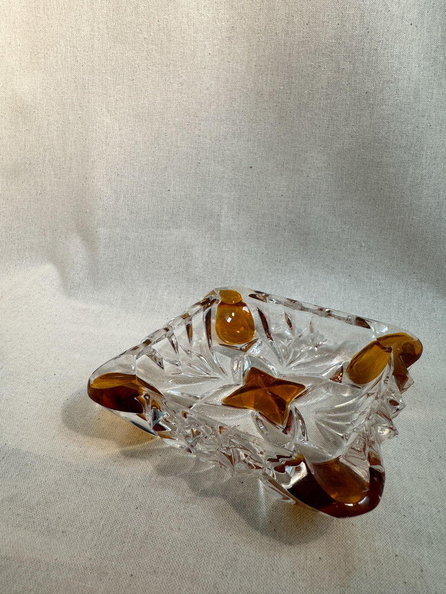Painted glass ashtray