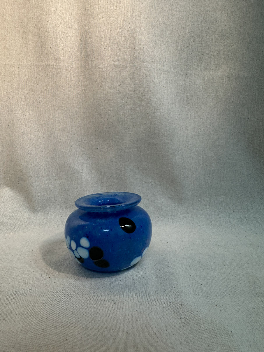 Blue blown glass miniature vase