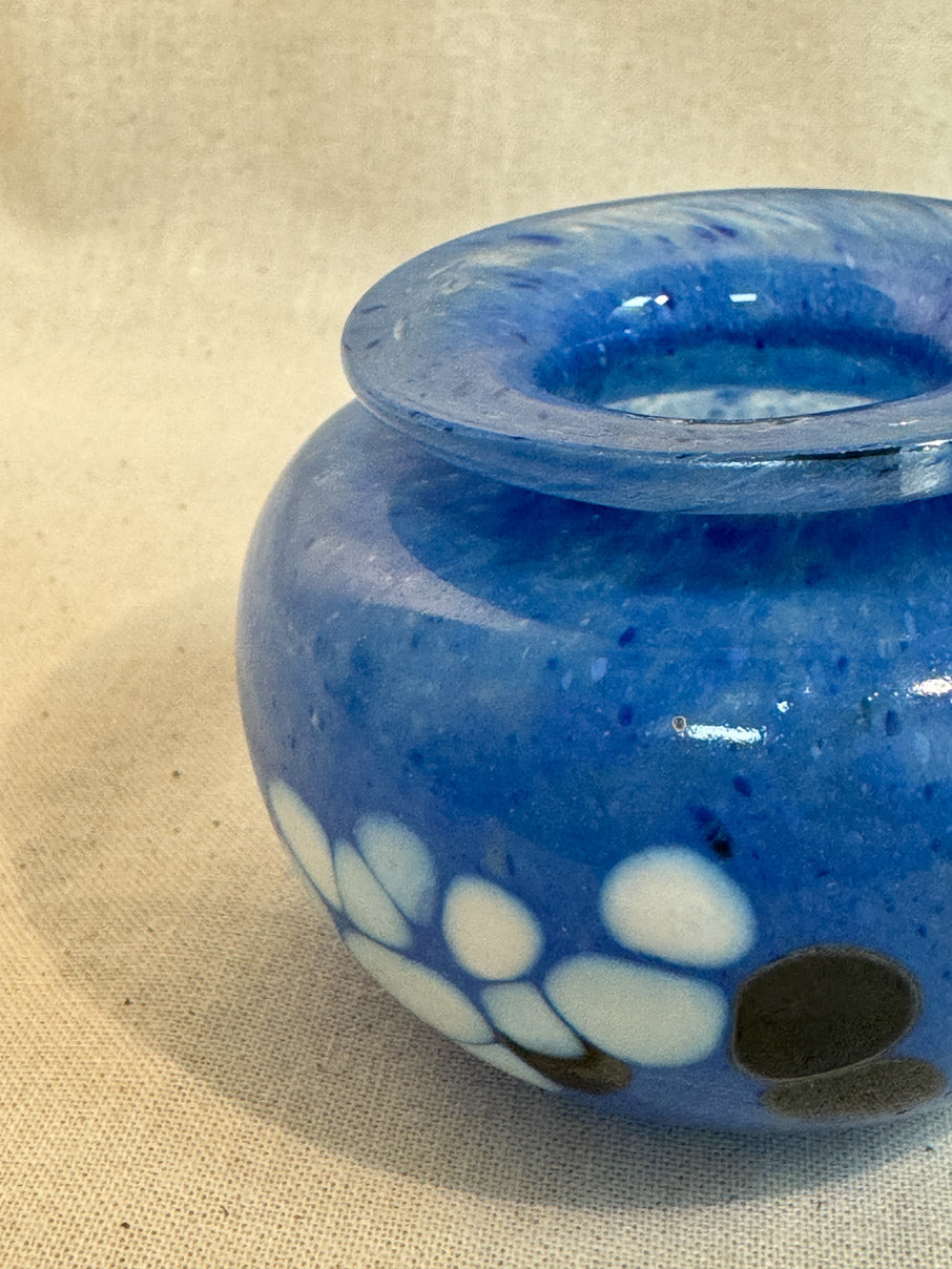 Blue blown glass miniature vase