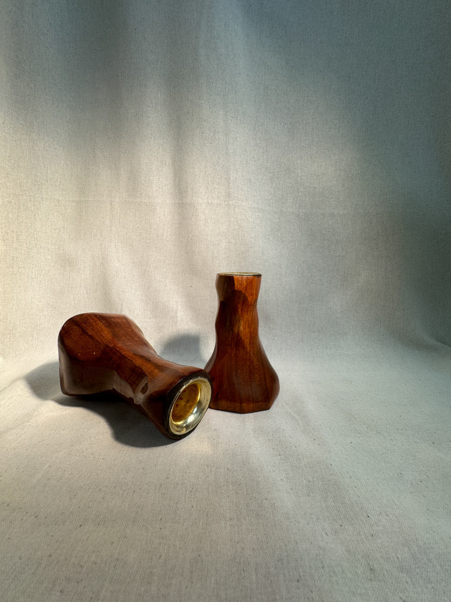 Vintage Canadian walnut candlesticks (pair)