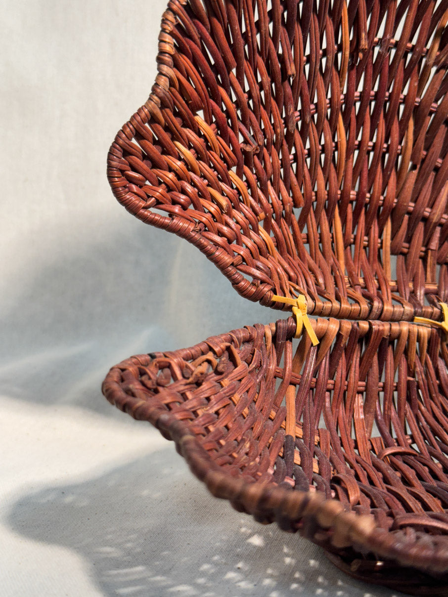 Dark wicker clam shell jewellery box