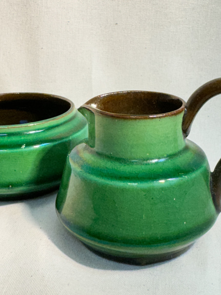 1920s Watcombe Pottery Sugar Bowl and Cream Jug