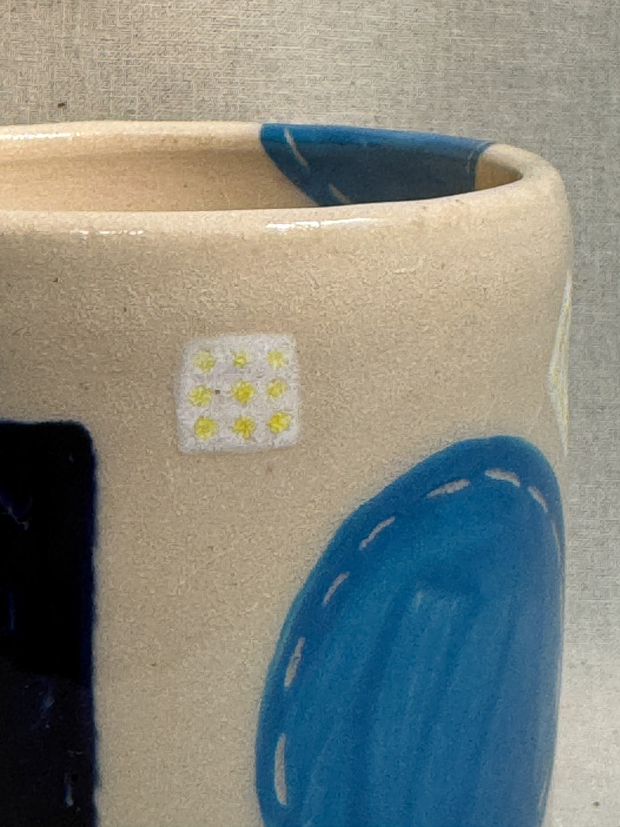 Handmade patchwork ceramic mug