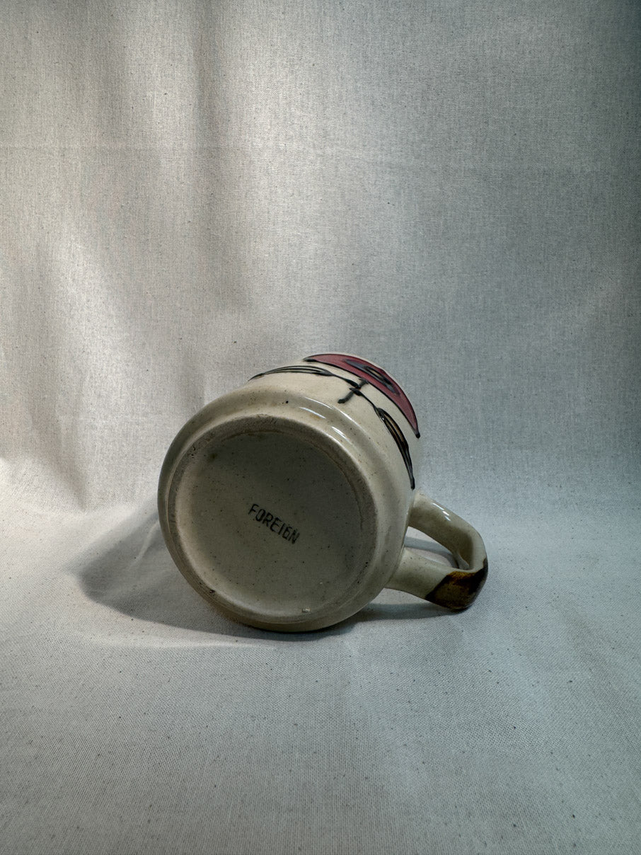 Vintage mug with flower design
