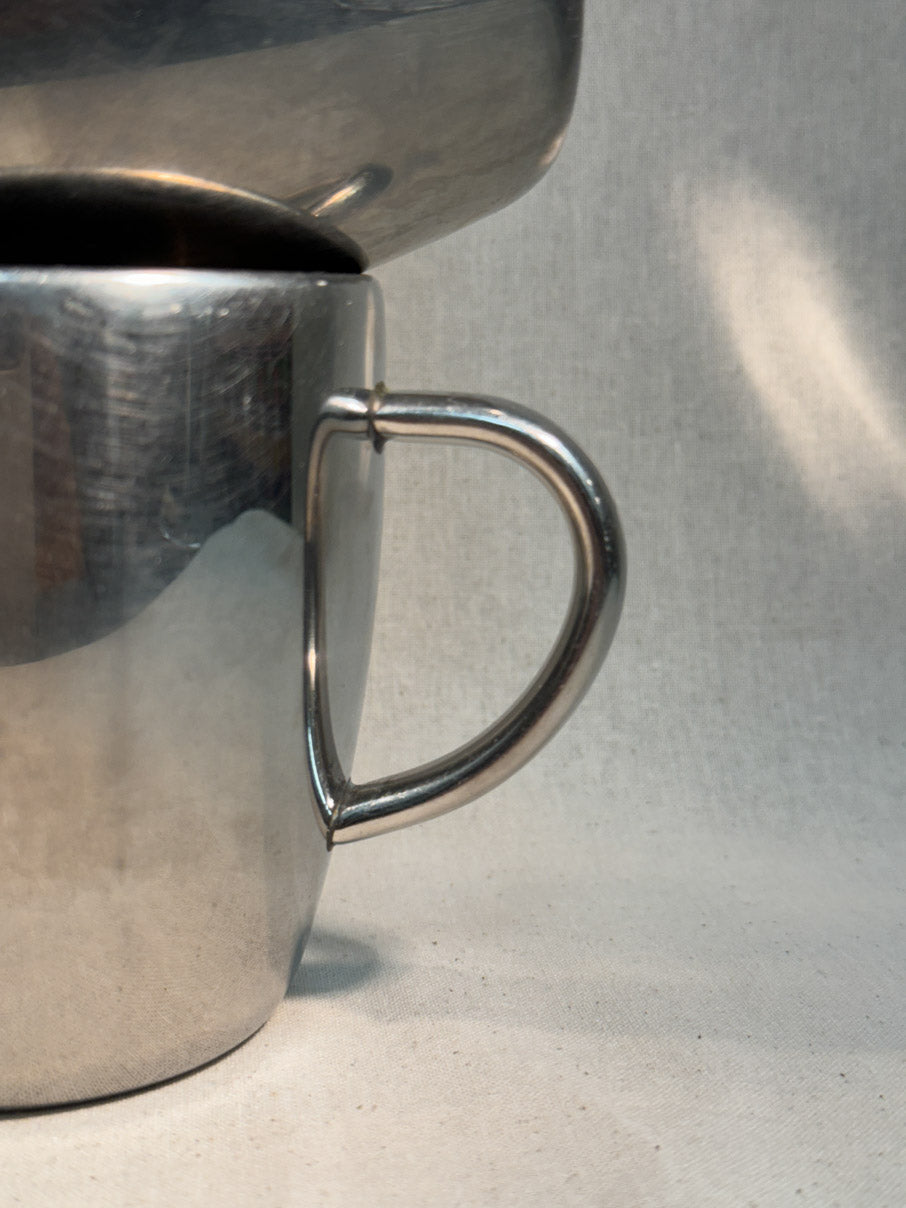 Stainless steel mugs (pair)