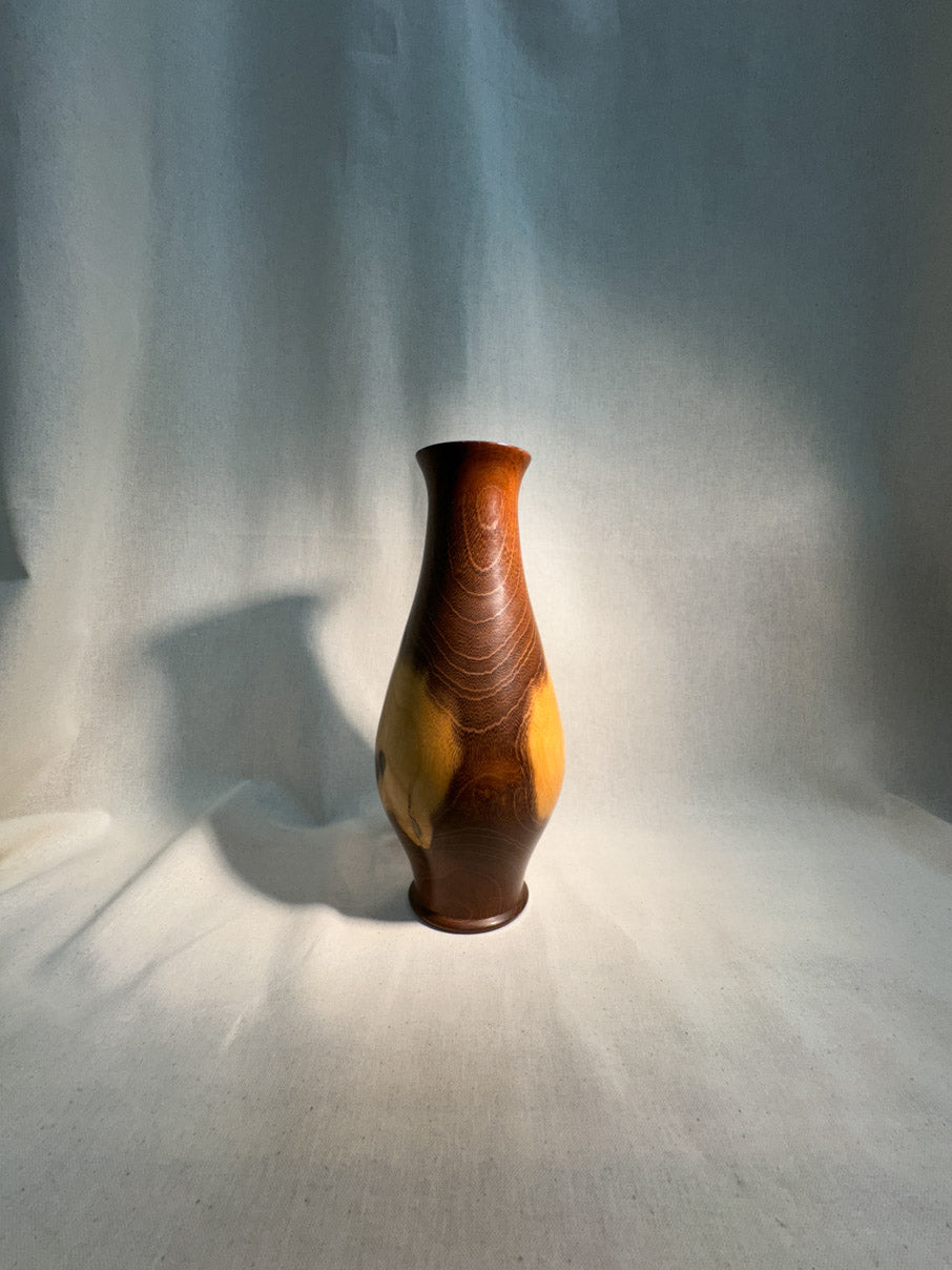 Turned wooden vase