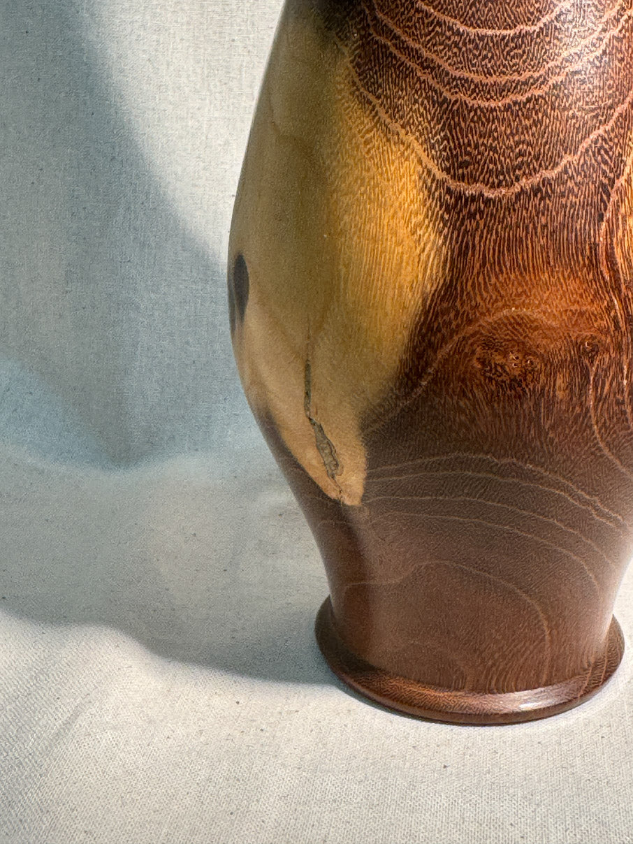 Turned wooden vase