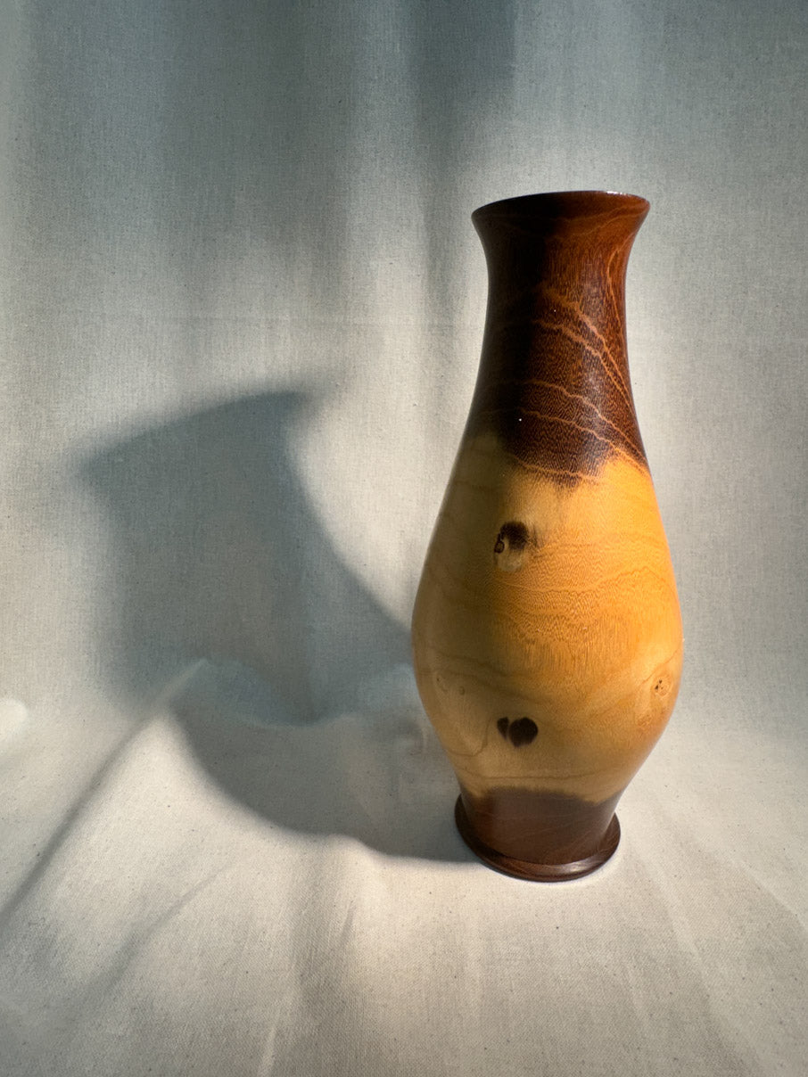 Turned wooden vase