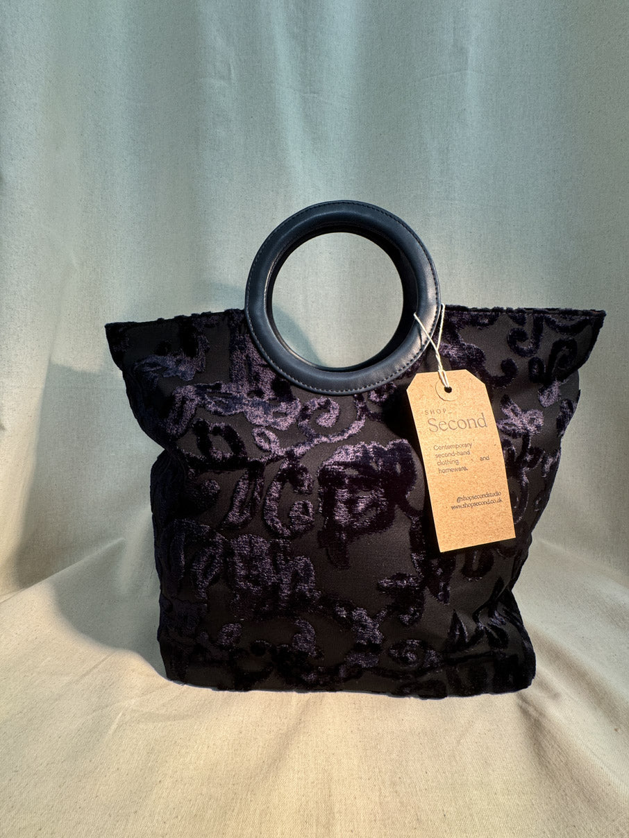Velvet jacquard handbag