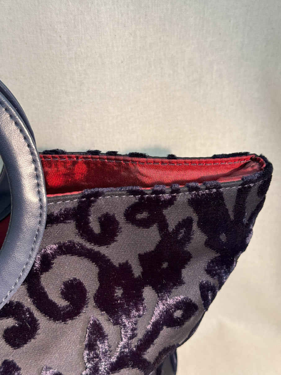 Velvet jacquard handbag