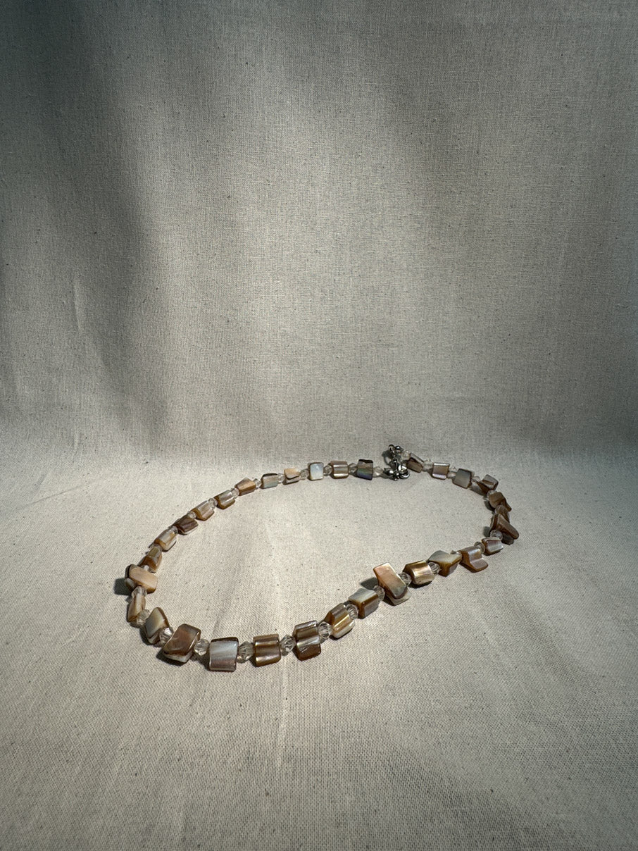 Shell chip beaded necklace