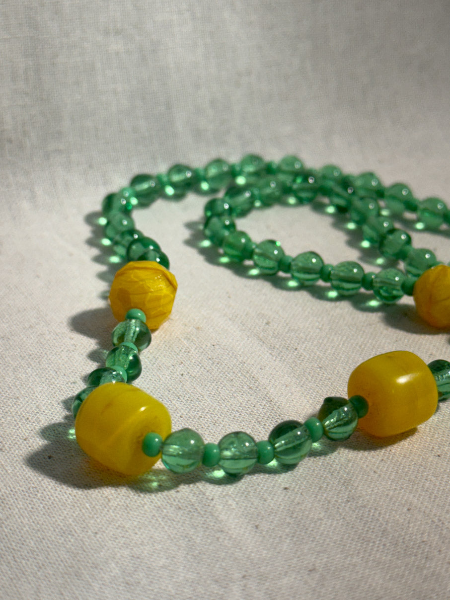 Handmade glass beaded bon bon necklace