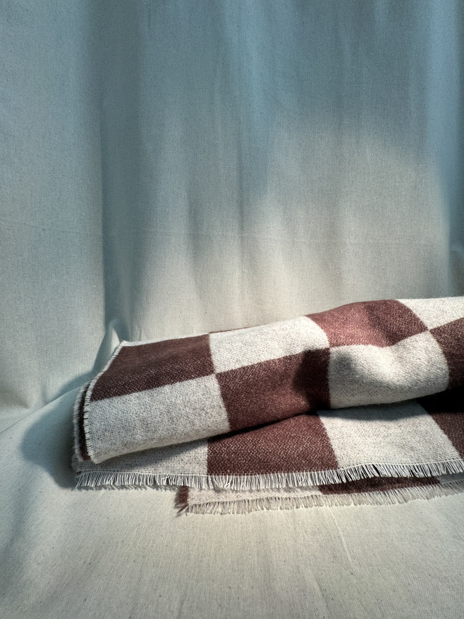 Brown checkerboard scarf