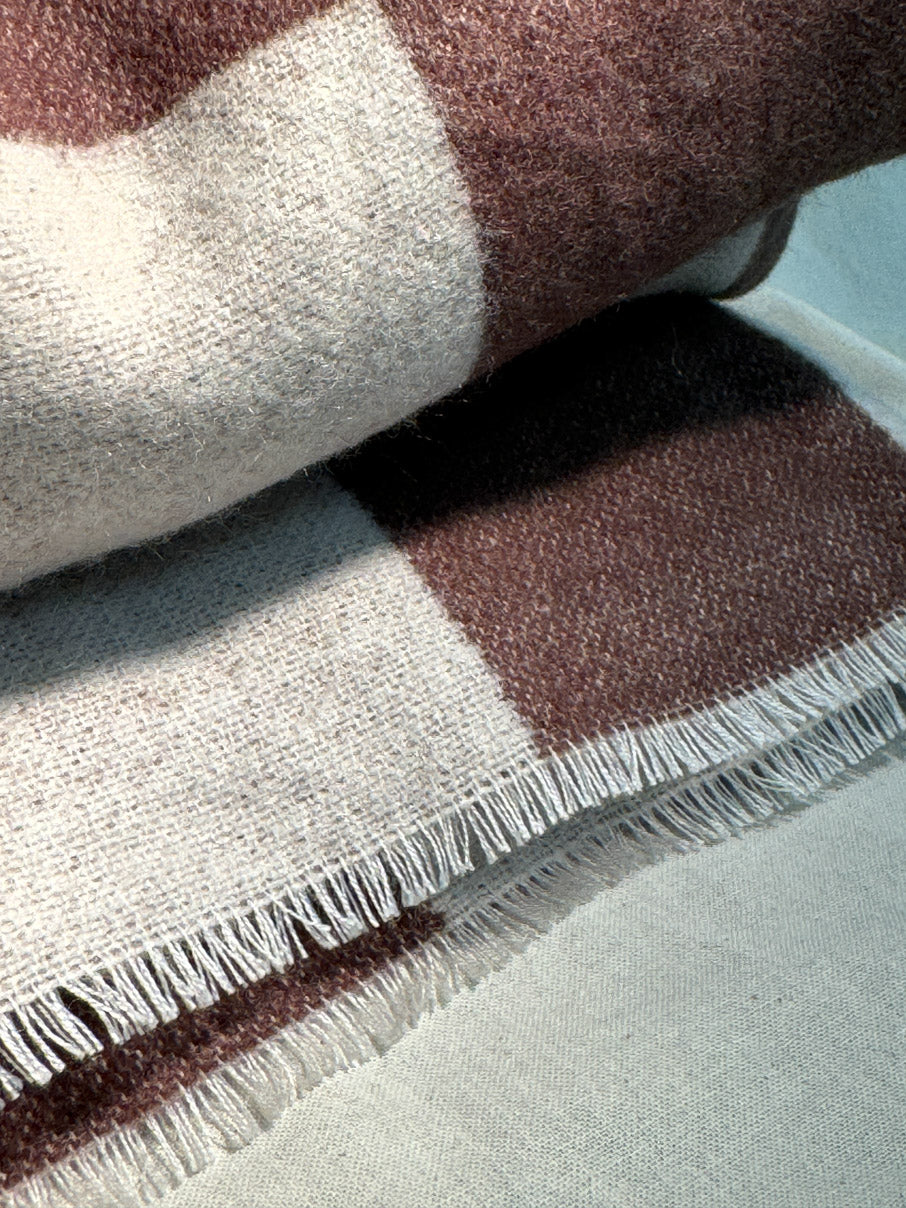 Brown checkerboard scarf