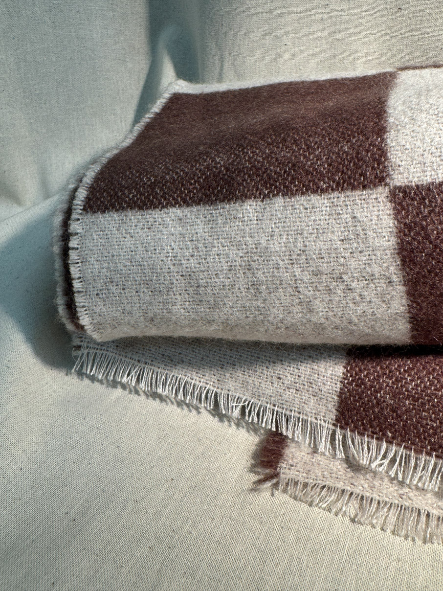 Brown checkerboard scarf