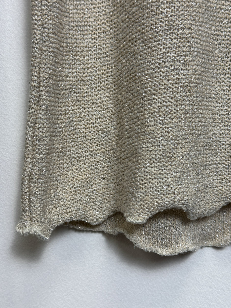 Gold lurex long sleeved knit (M)