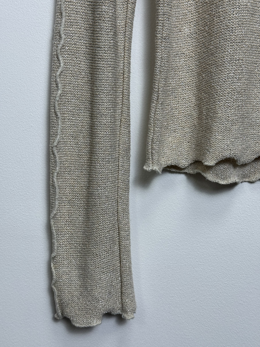 Gold lurex long sleeved knit (M)