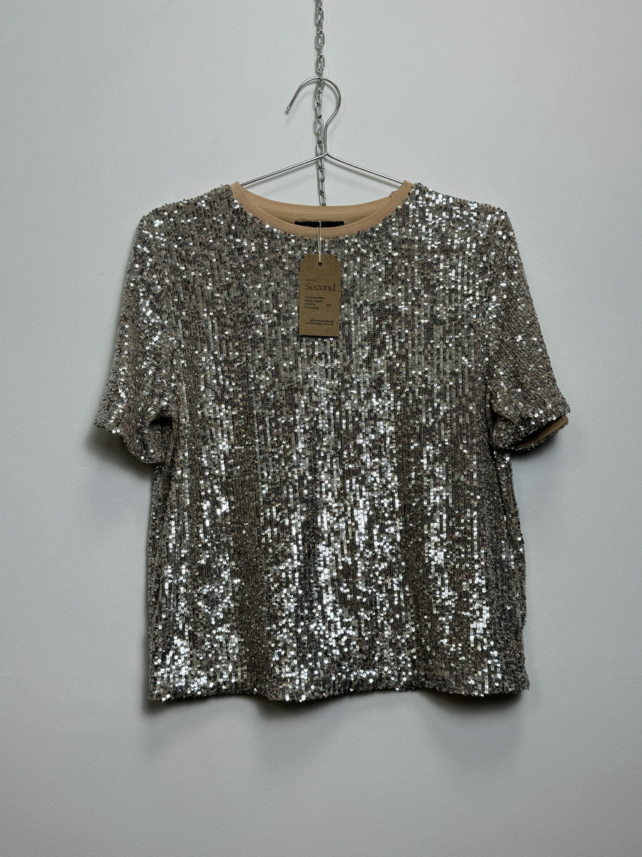 Sequined lined t-shirt (S)