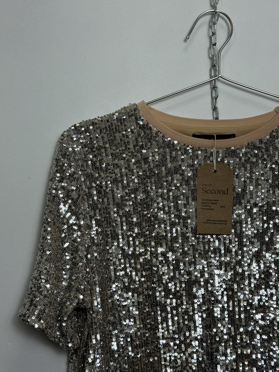 Sequined lined t-shirt (S)