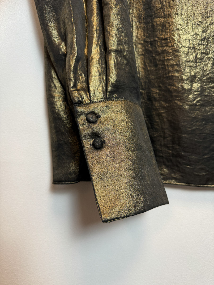 Lamé top with deep cuffs (S)