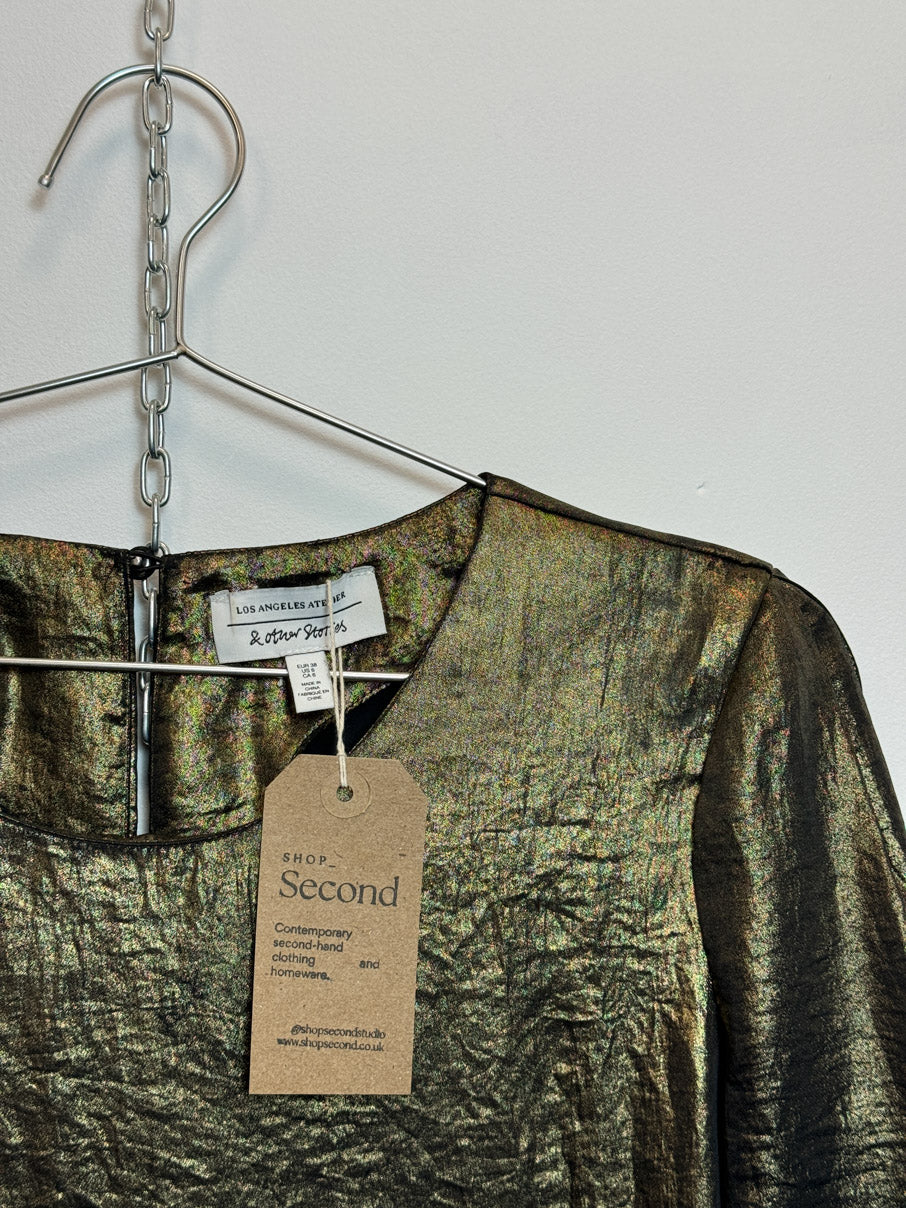 Lamé top with deep cuffs (S)