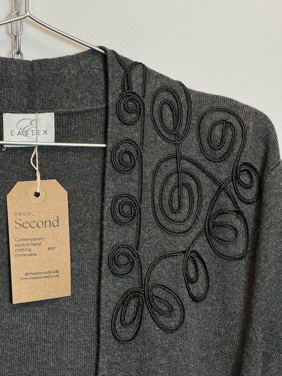 Open cardigan with ribbon detail (L)