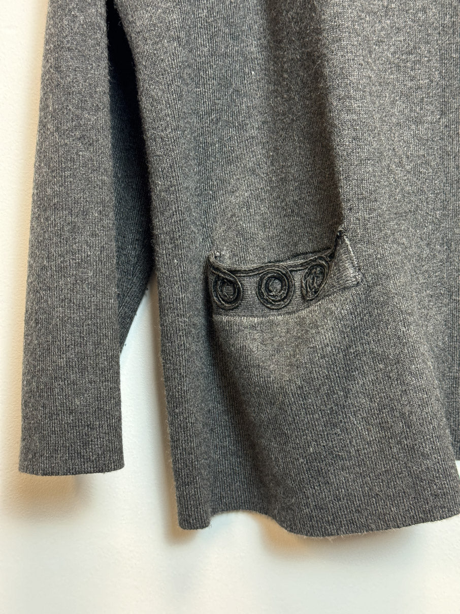 Open cardigan with ribbon detail (L)