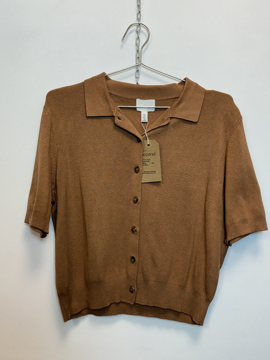 Short sleeved knit cardigan (S)