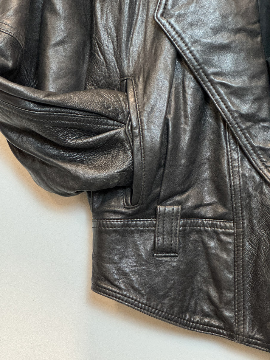 Leather cropped jacket (S)