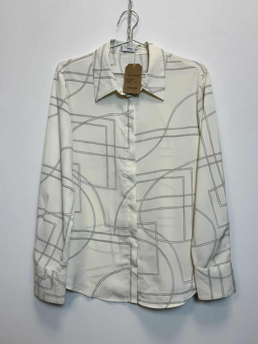 Geometric button-through shirt (M)