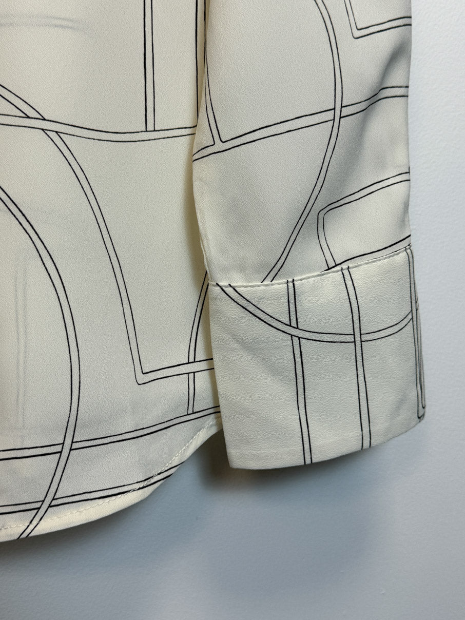 Geometric button-through shirt (M)