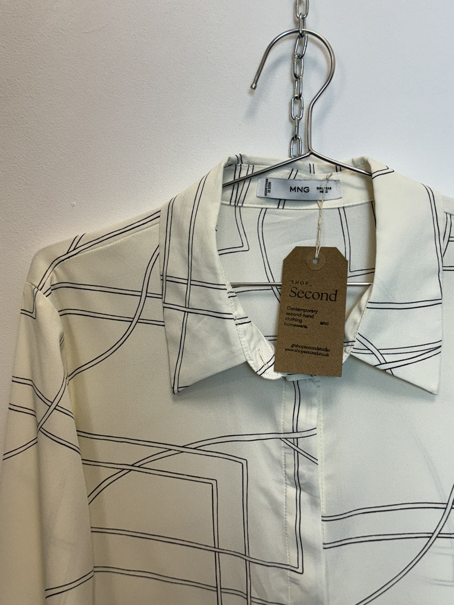 Geometric button-through shirt (M)