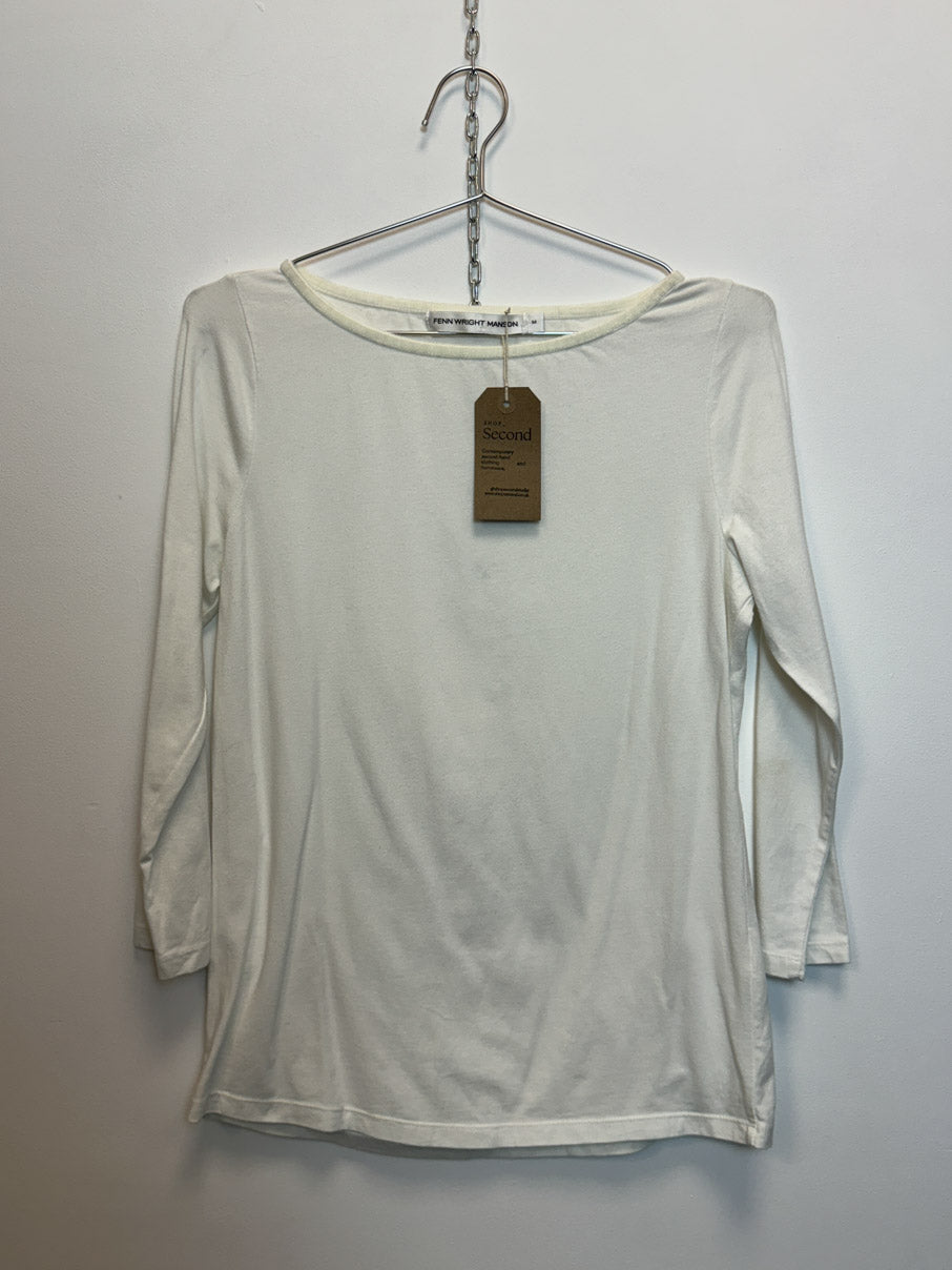 Long sleeved jersey top with velvet collar detail (M)