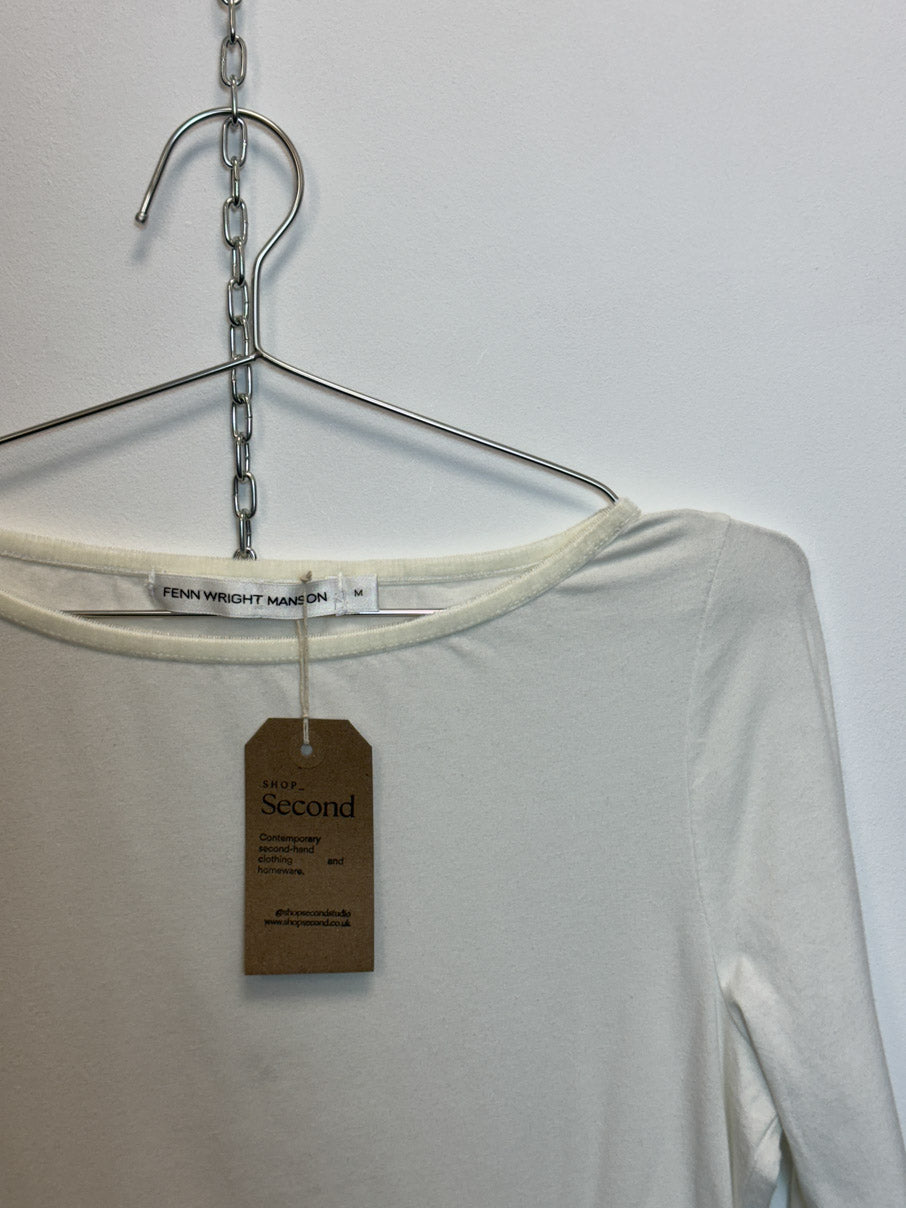 Long sleeved jersey top with velvet collar detail (M)