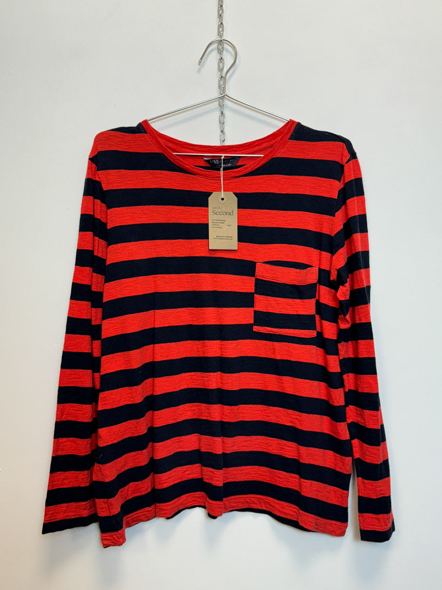 Red and navy jersey breton (M)