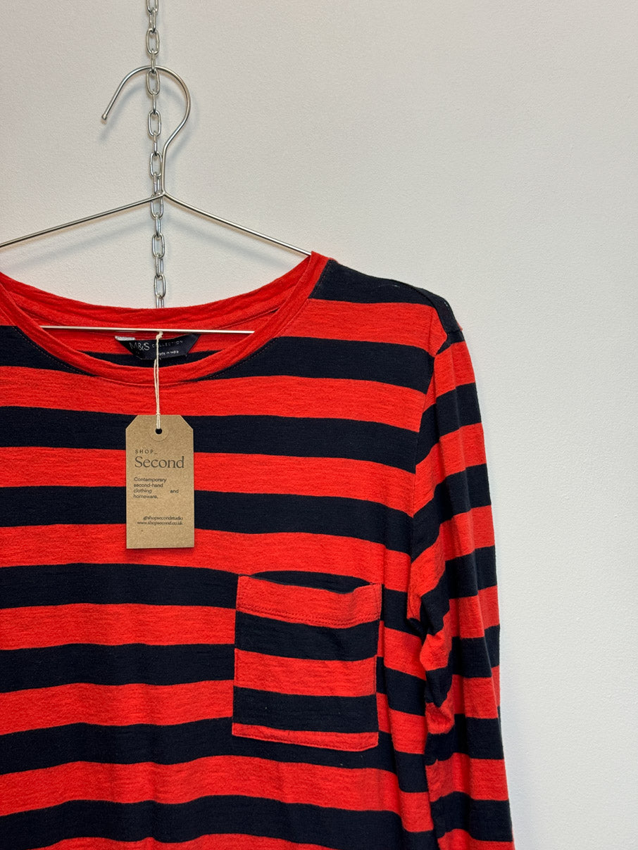 Red and navy jersey breton (M)
