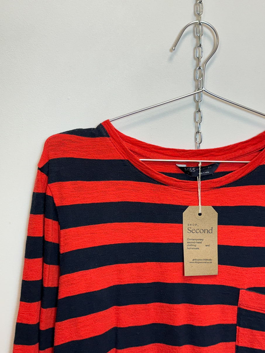 Red and navy jersey breton (M)