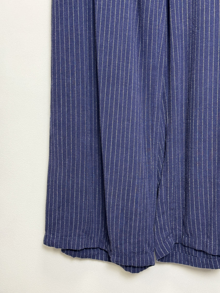 Pinstripe wide-legged easy trousers (M)
