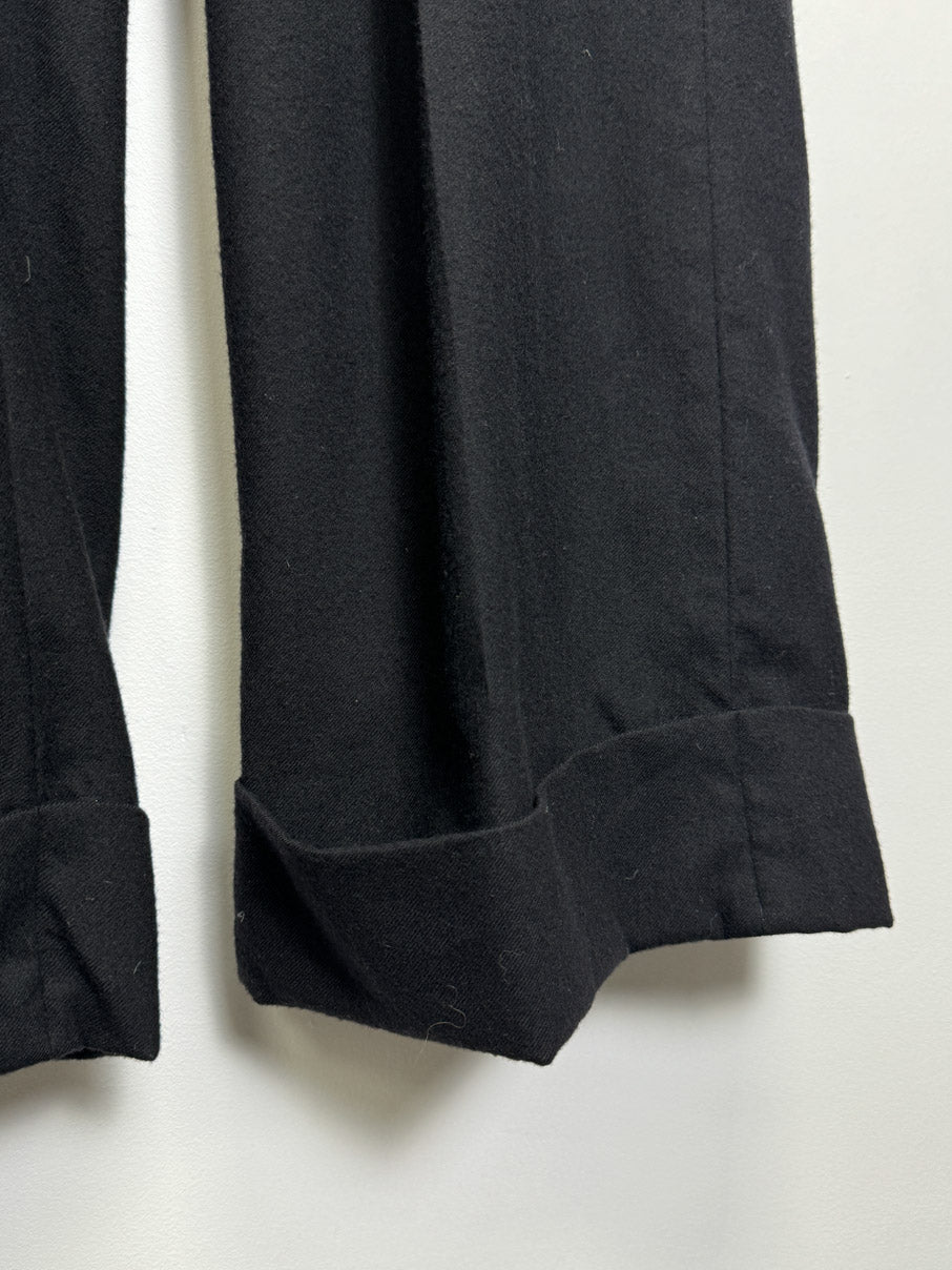 Lined wool wide leg trousers (S)