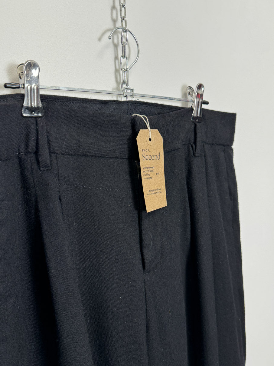 Lined wool wide leg trousers (S)