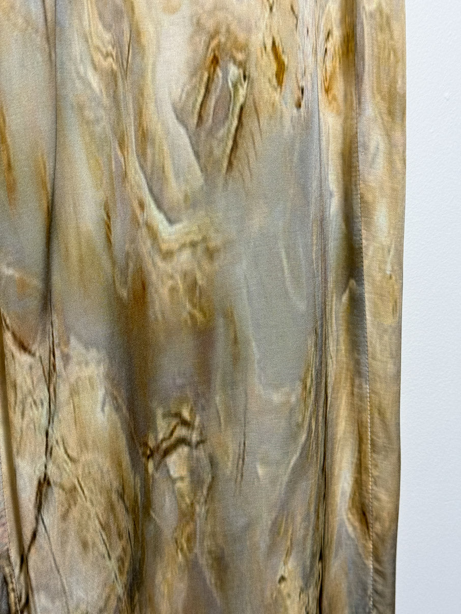 Abstract print straight cut trousers (S)