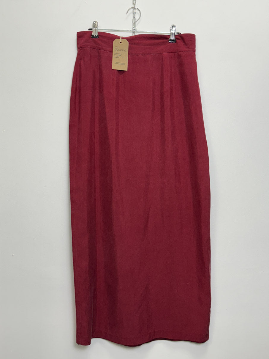 Silk column maxi skirt (M)