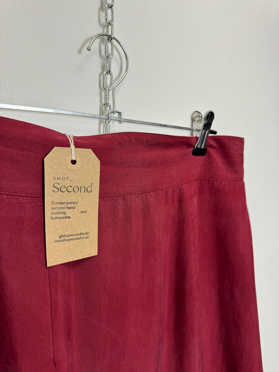 Silk column maxi skirt (M)
