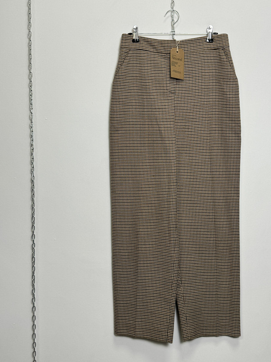 Dogtooth wool tapered trousers (XS)