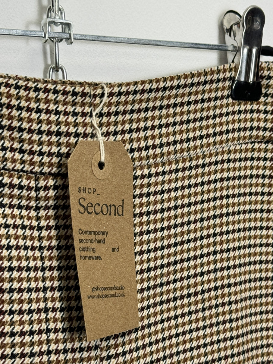 Dogtooth wool tapered trousers (XS)