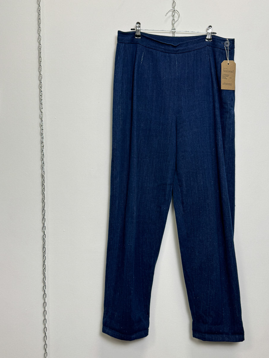 Indigo denim woven trousers (M)