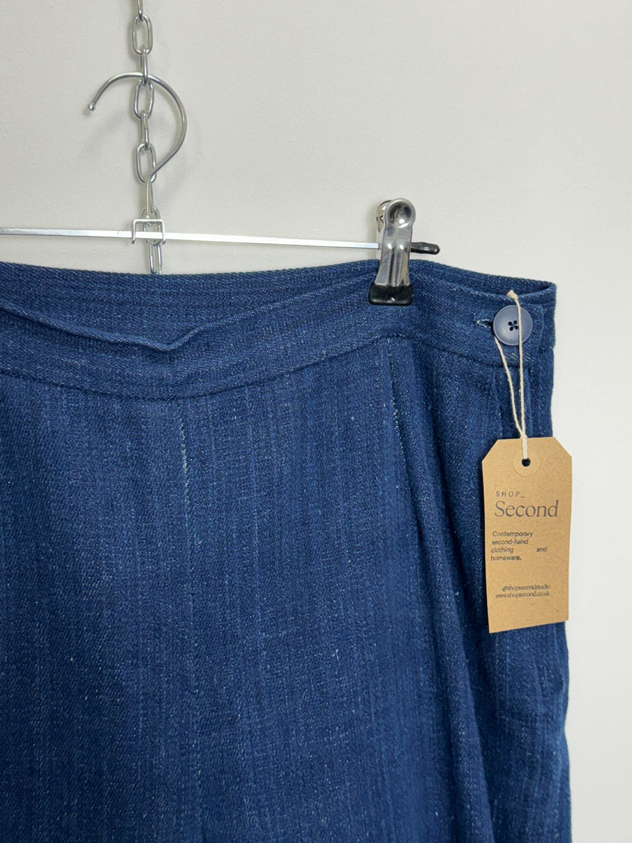 Indigo denim woven trousers (M)