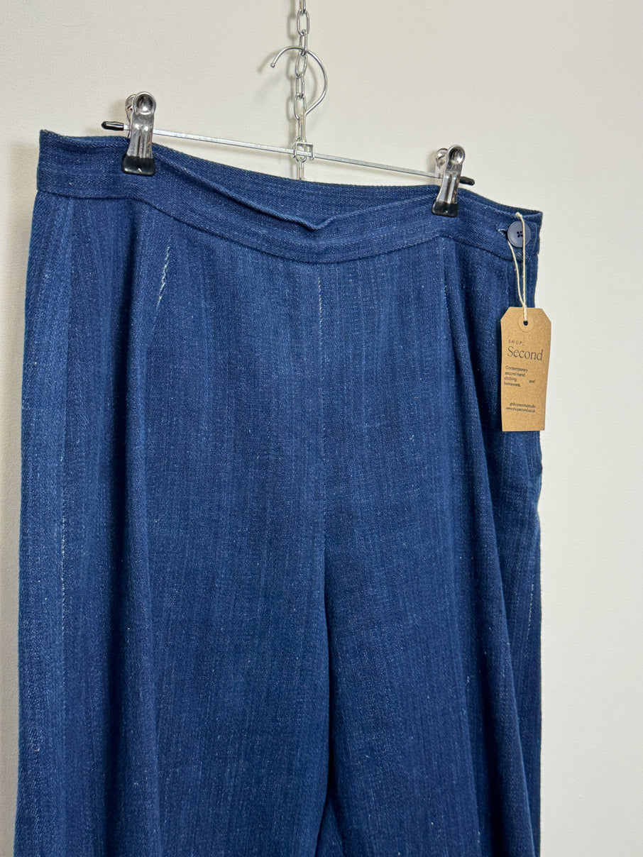 Indigo denim woven trousers (M)