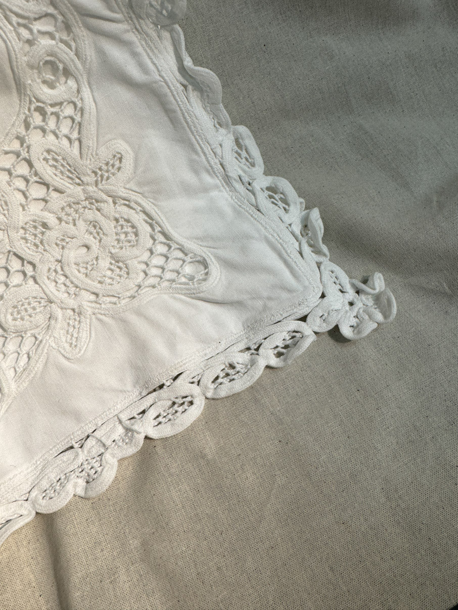 White lace cushion cover