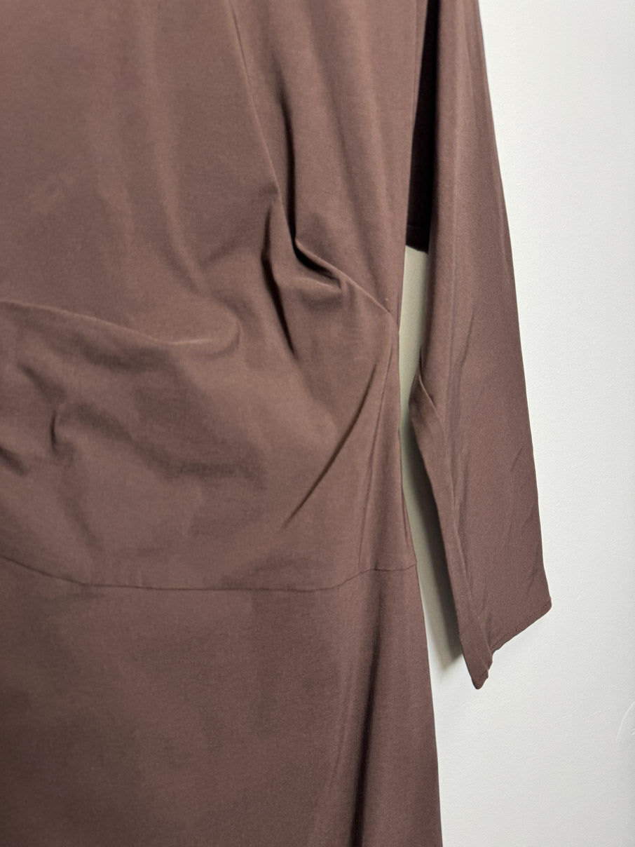 Brown structured midi dress (M)